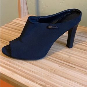 Calvin Klein Black open toe, mule, high heel, 9M